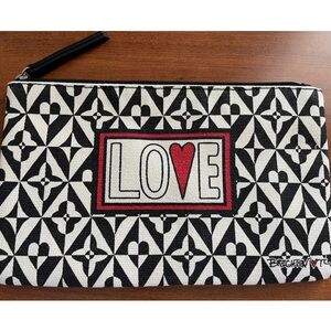 NWOT Brighton Love Pouch Makeup, Documents. Cosmetics, Cards. Travel. Canvas.